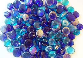 blue mix glass gems vase fillers
