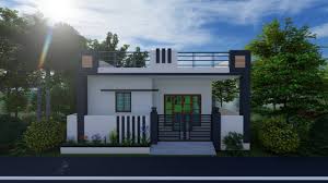 small house plan with elevation design
