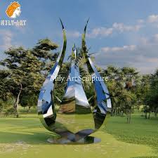 Large Metal Abstract Swan Sculpture