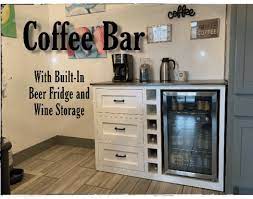 Mini fridges refine by style: Coffee Bar With Built In Beer Fridge And Wine Storage Ana White Diy Coffee Bar Diy Home Bar Coffee Bar Home