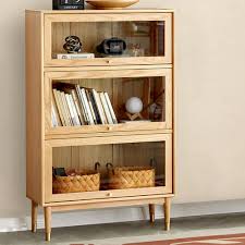 3 Shelf Oak Wood Display Cabinet