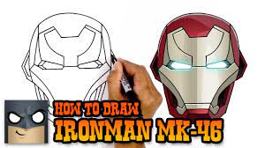 how to draw iron man mk 46 helmet
