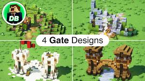 minecraft 4 easy gate designs tutorial