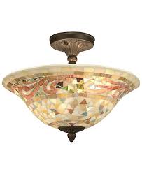 Dale Tiffany Mosaic Art Glass Semi Flush Ceiling Fixture Reviews All Lighting Home Decor Macy S