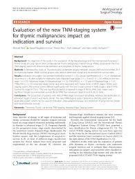 Pdf Evaluation Of The New Tnm Staging System For Thymic