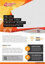 A4 Orange And Professional Flyer Template With Abstrack