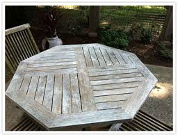 weathered teak table and chairs