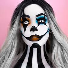 clown makeup look scared face painting