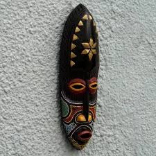 Large Carved Wooden African Mask Wall
