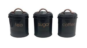 Although most tea, sugar and coffee canisters appear to be the same, as you've undoubtedly noticed from our overviews of the best sets out there. 6 Piece Metal Copper Coffee Tea Sugar Canister Set Jane
