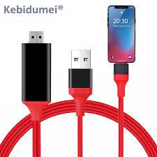 Kebidu 1.8M Cáp Lightning Micro USB To HDMI Tương Thích Bộ Chuyển Đổi Cáp  AV HD Tivi Cho iPhone iPad Cho MHL Android|