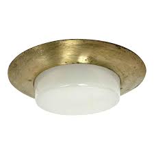 Mid Century Recessed Ceiling Light With Milk Glass Lens Chairish