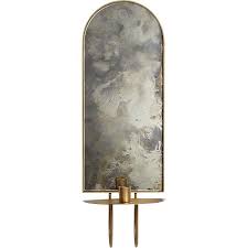Edin Antiqued Mirror Taper Brass Candle