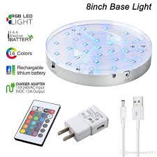 8 Inch Led Light Base Under Table Rechargeable Led Light With Remote Control For Wedding Centerpieces Under Vase Pary Decoration Party Lights