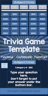 Trivia Game Template For Classroom Use Only Science For