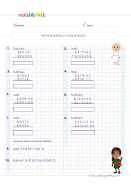 Money Math Worksheets For 6th Grade