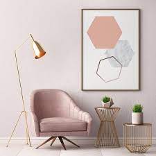 hexagon graphic print gift for her wall