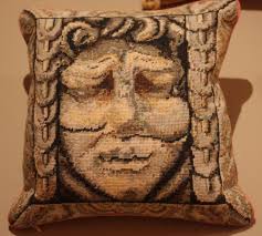 Ehrman Designer Kaffe Fassett Stone Head Cushion Tapestry