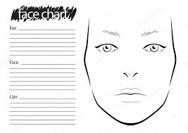 face chart makeup artist blank stock
