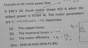 solved exle on dc motor power flow a