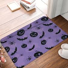 happy doormat pumpkin bats bath bedroom