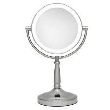 zadro 9 round led makeup mirror with