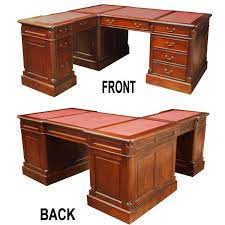 47.75″ wide x 23.5″ deep x 42″ tall return counter: L Shaped Corner Pedestal Desk Mahogany Akd Furniture