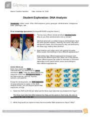 What is the 3rd step of dna profiling? Dnaanalysisse Chamilton Docx Name Candice Hamilton Date Student Exploration Dna Analysis Vocabulary Allele Codon Dna Dna Sequence Gene Genotype Course Hero