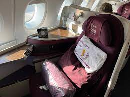 back in qatar airways a380 business cl