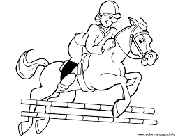 Download or print the image below. Jockey Jumping Horse S For Kidsbf74 Coloring Pages Printable