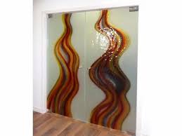 Colored Frame Less Glass Interior Door