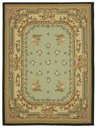 green brown aubusson rug 1990s for