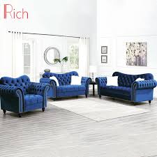 modern blue velvet chesterfield sofa