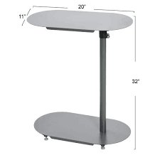Gray Steel Adjustable C Table Ec1119