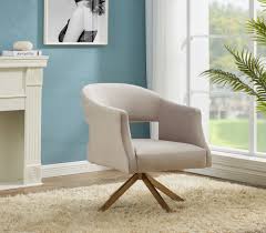 quartz swivel accent chair in pale