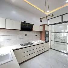 white coloured kitchen countertop for