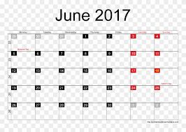 June 2017 Calendar Template Word Blank Printable June Full
