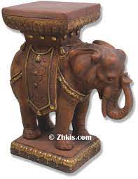 Elephant Pedestal End Table