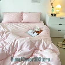 Baby Pink Duvet Cover With Pillow Shams