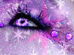 artistic eye glitter makeup purple