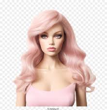 barbie blonde hair pink dress long