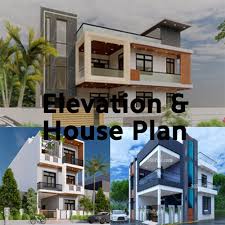 modern elevation for 3 floor building