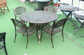 Round Cast Aluminium Table And 4 Chairs