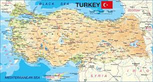 Scheme and satellites photos view; Map Of Turkey Country Welt Atlas De