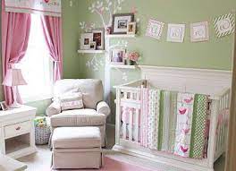pink and green nursery
