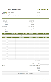 Microsoft Invoice Template Free Word Excel Pdf Excellent Ms Office