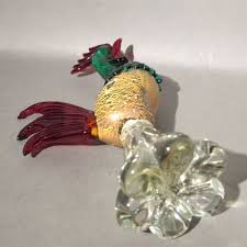 large murano glass rooster figurine