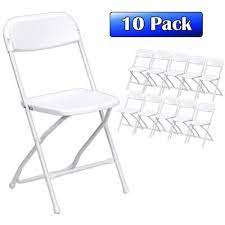 10 white plastic folding chair