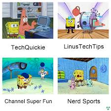 Spongebob Linus Sebastian Channels Comparison Chart Imgur