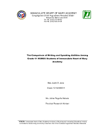 One thing to understand about qualitative research is it's almost never about the numbers, but rather the overall meaning. Doc The Comparison Of Writing And Speaking Abilities Among Grade 11 Humss Students Of Ihma Bea Java Academia Edu